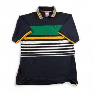Vintage Ecko Unltd Polo Shirt Mens M Y2K Striped Navy Streetwear Skate Logo